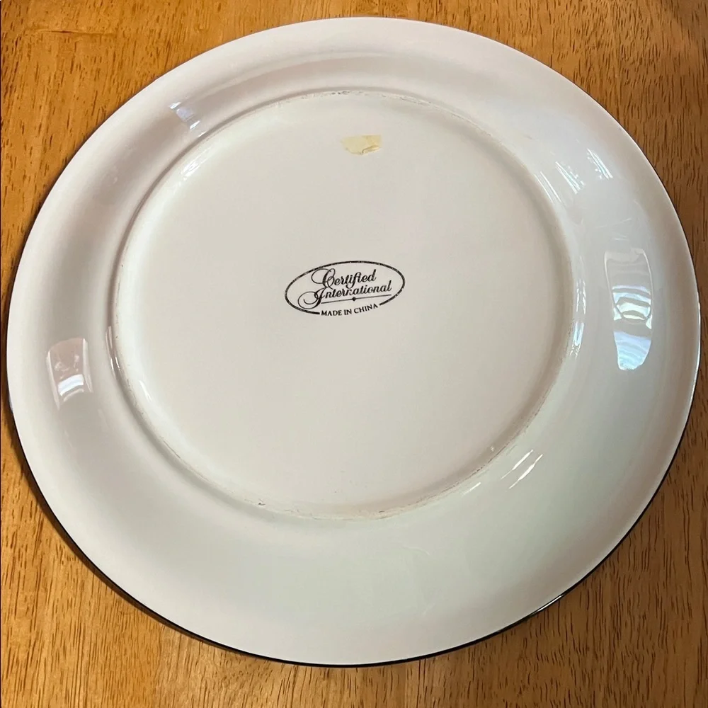 Certified International Rooster Dinner Plate - Red, Yellow, Black Farmhouse 11”